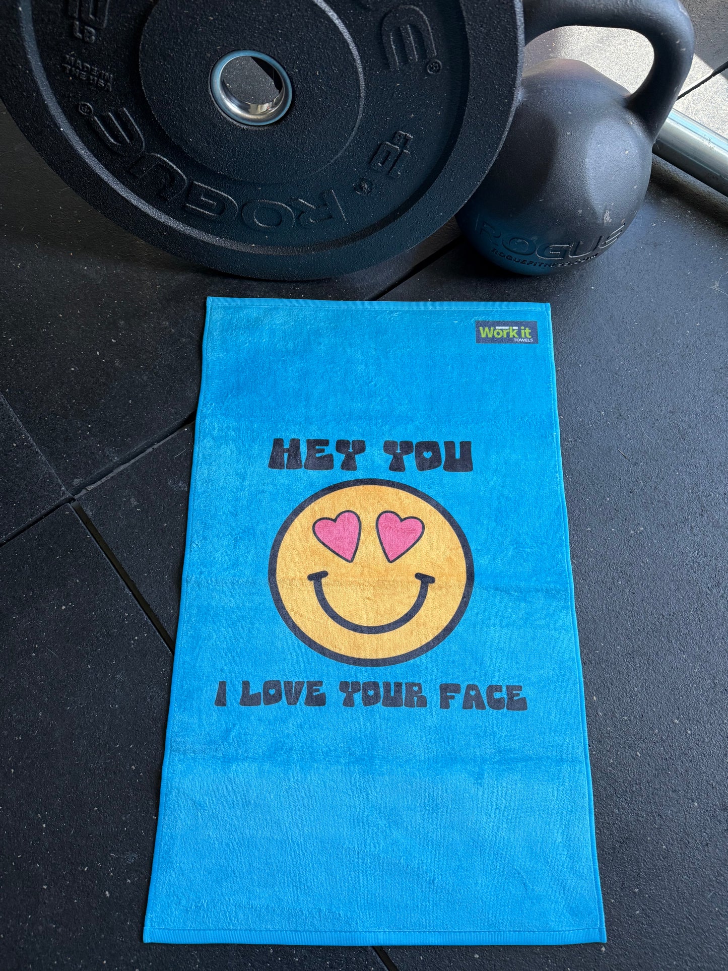 I Love Your Face Gym Towel