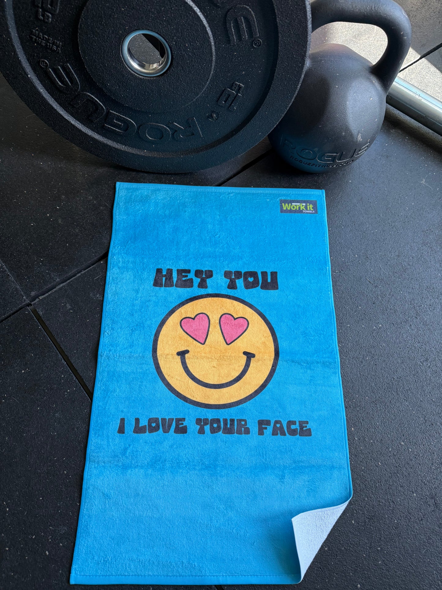 I Love Your Face Gym Towel
