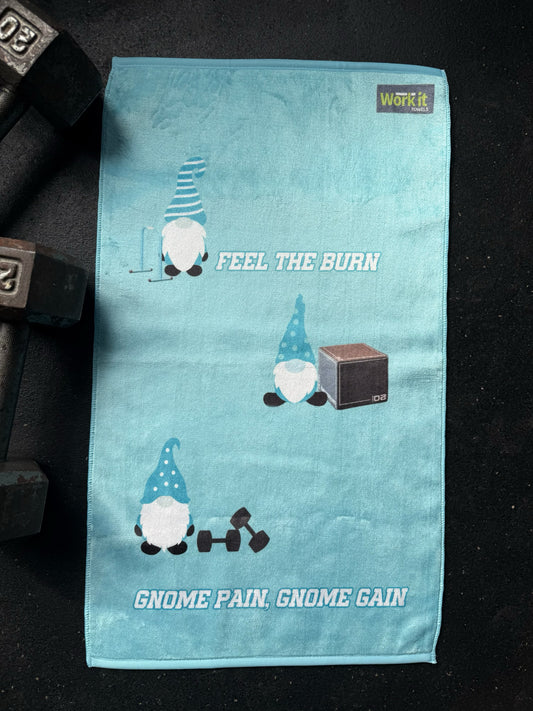 Feel the Burn- Gnome Pain, Gnome Gain Bootcamp Gym Towel