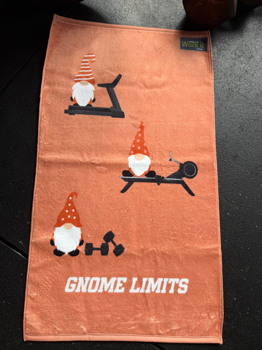 Gnome Limits Orange Run Row Lift Studio Gym Towel