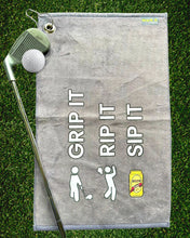Load image into Gallery viewer, Grip It Rip It Sip It- Golf Towel