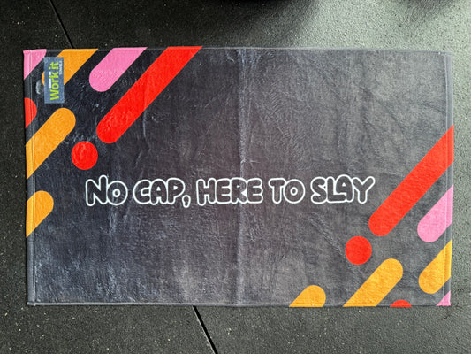 No Cap, Here to Slay Gym Towel