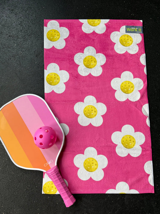 Petal to the Paddle Daisy Pickleball premium Towel