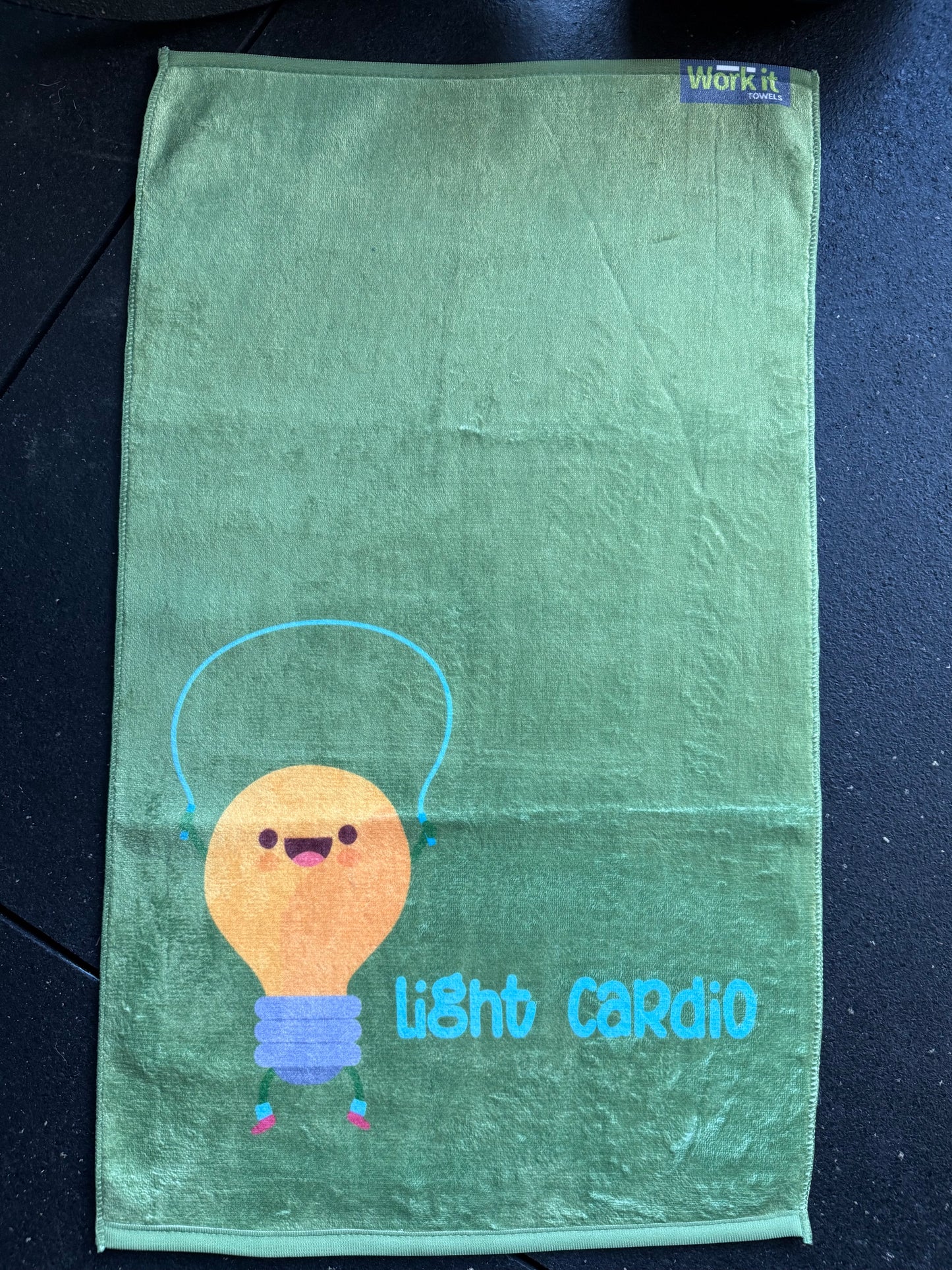 Light Cardio punny gym towel