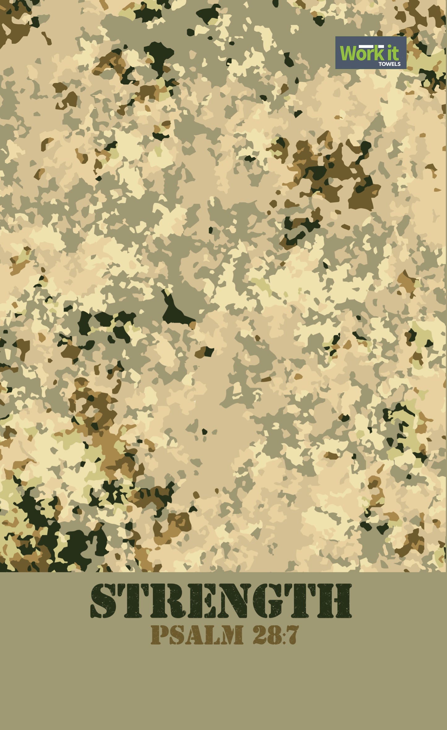 Strength Camo Psalm 28:7 Fitness and Gym Towel