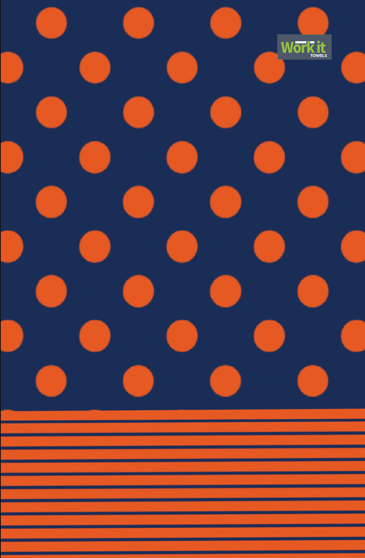 Game Day Navy and Orange Gym Towel