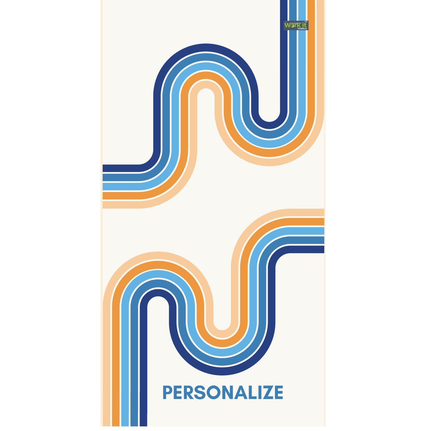 Multi- Color Groovy Wave Personalized Beach Towel