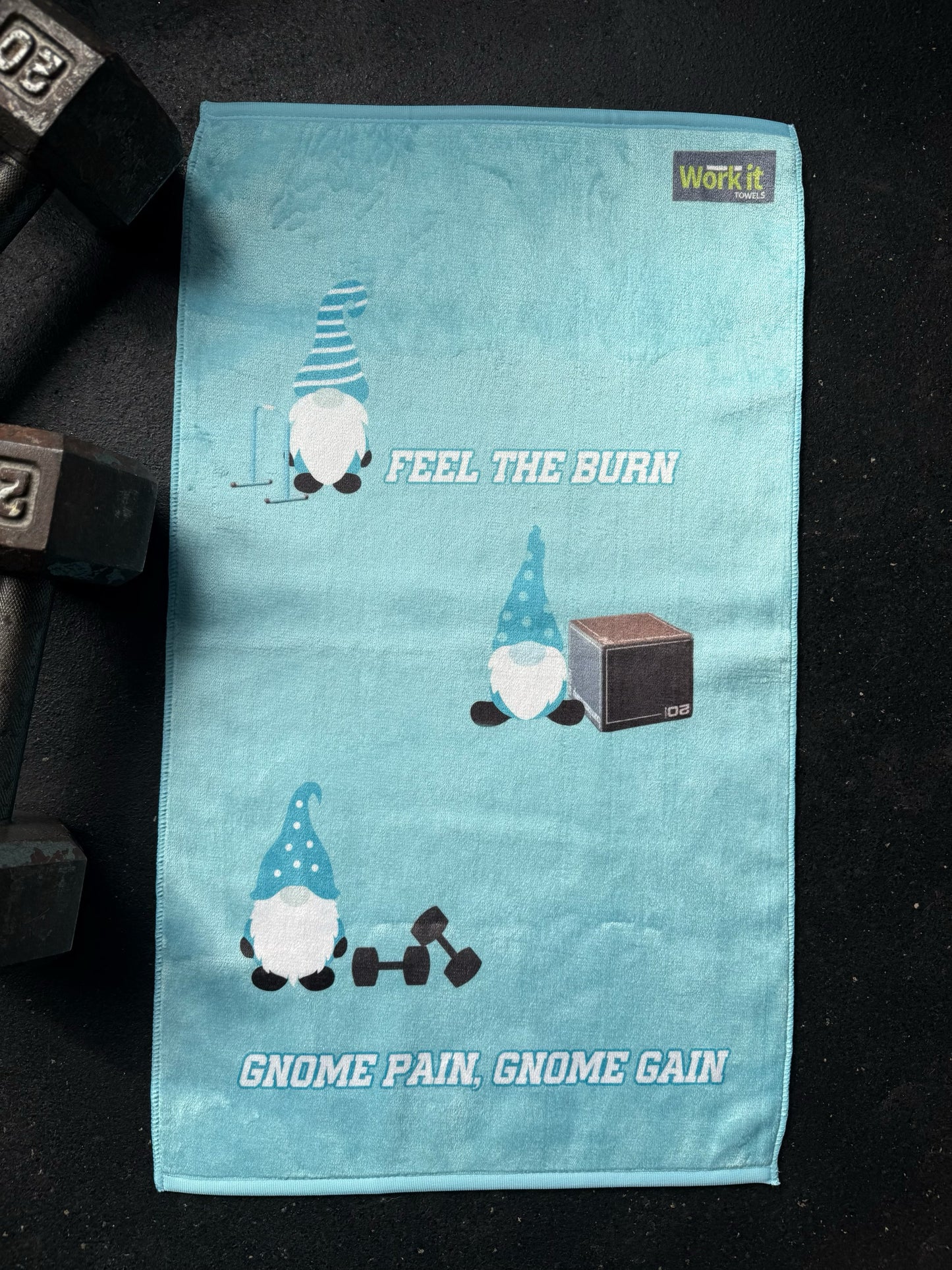 Feel the Burn- Gnome Pain, Gnome Gain Bootcamp Gym Towel