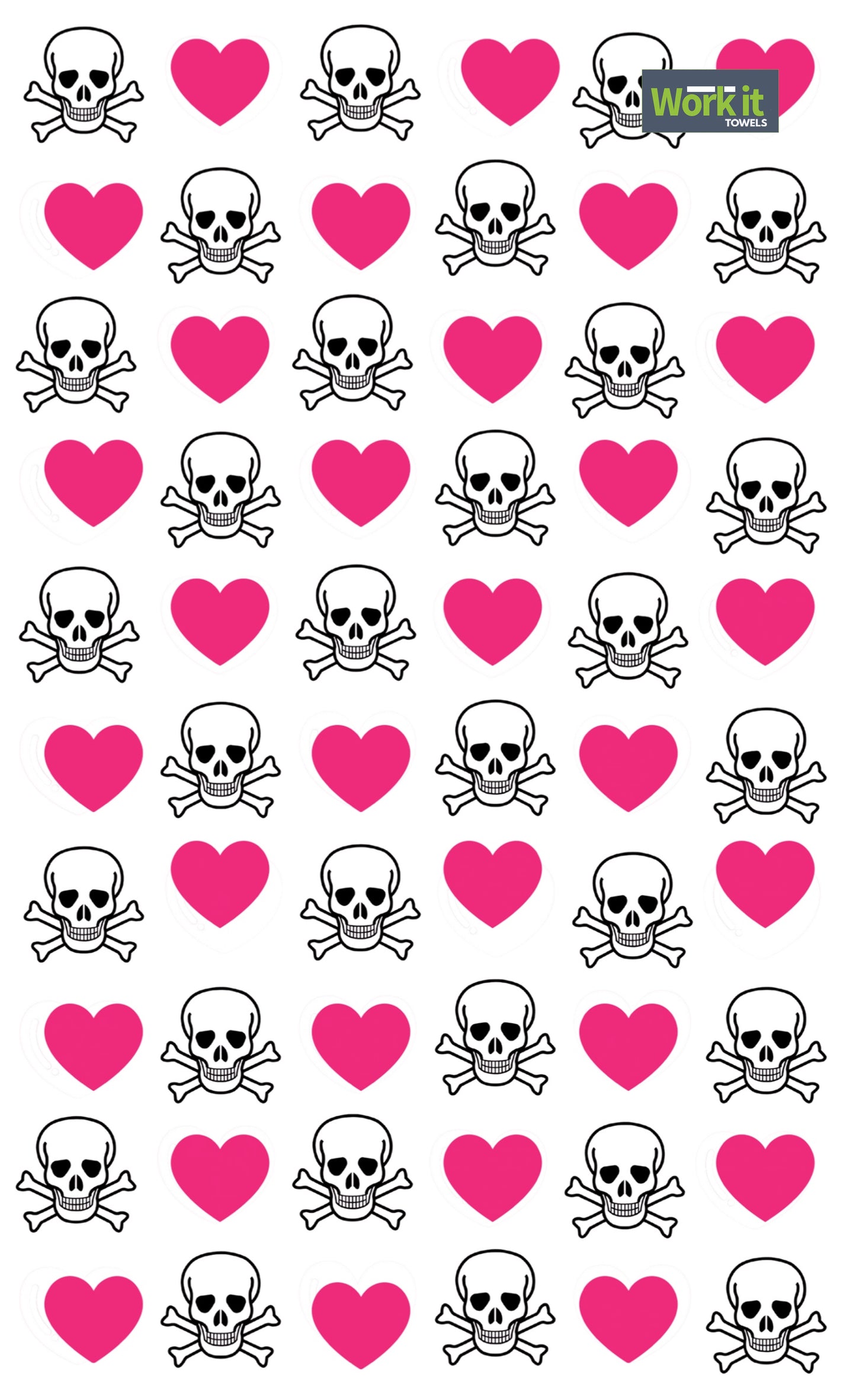 Hearts and Skulls Fitness and Gym Towel