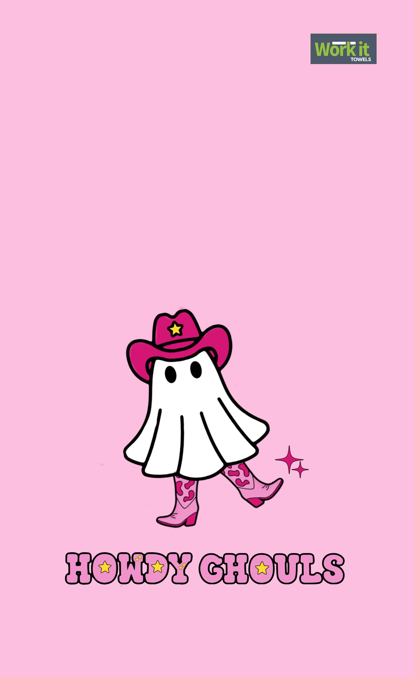 Howdy Ghouls Pink Cowgirl Gym Towel