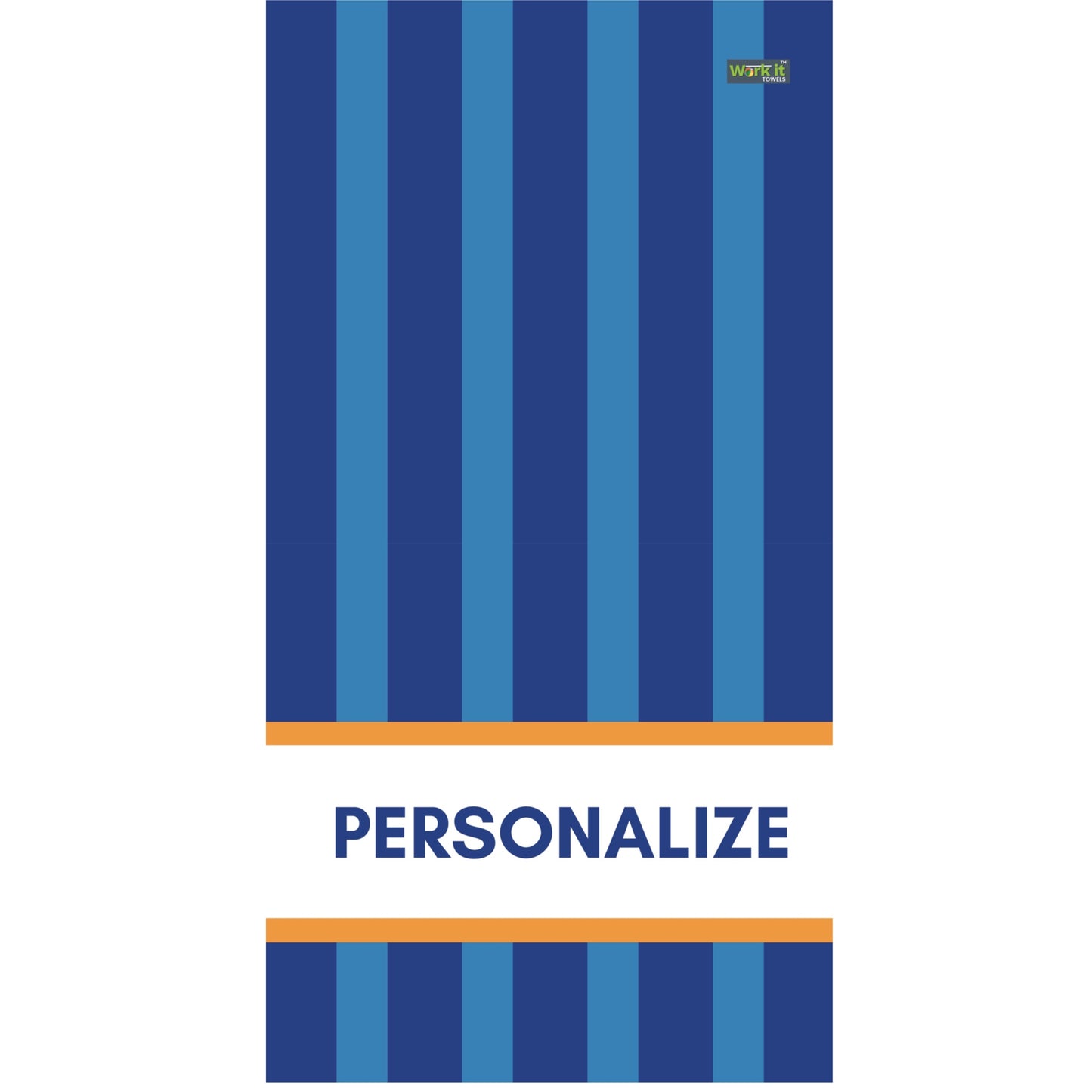 Blue Stripes Personalized Beach Towel