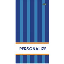 Load image into Gallery viewer, Blue Stripes Personalized Beach Towel