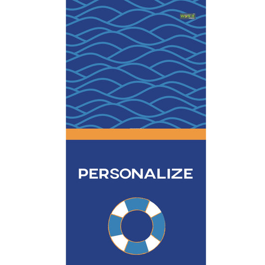 Dark Blue Waves Personalized Beach Towel