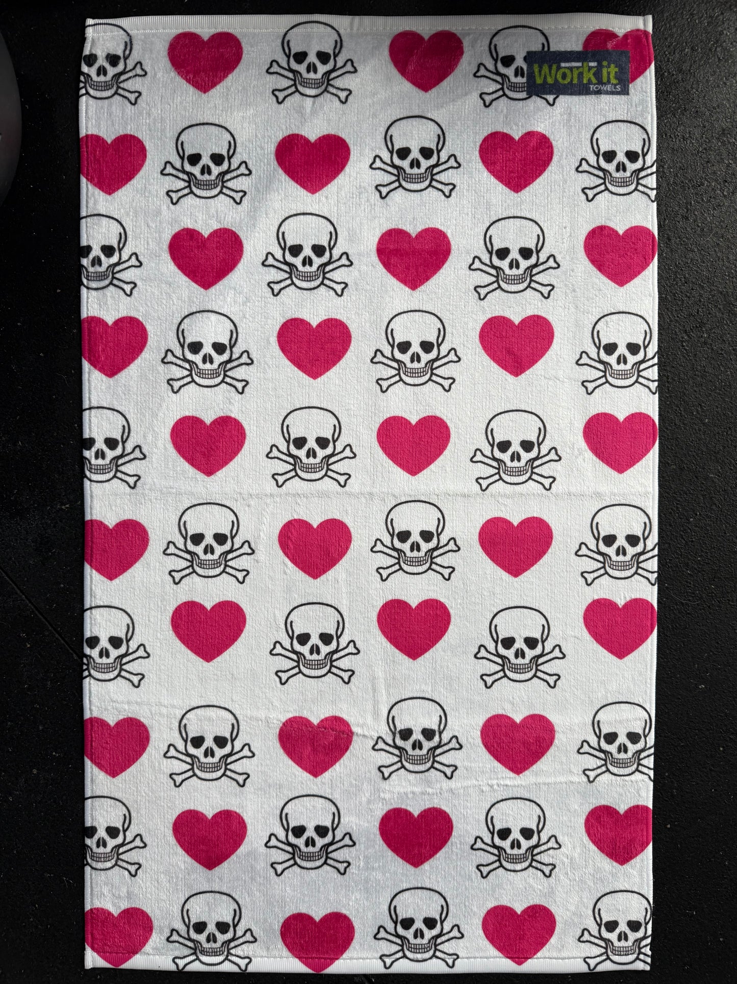 Hearts and Skulls Fitness and Gym Towel