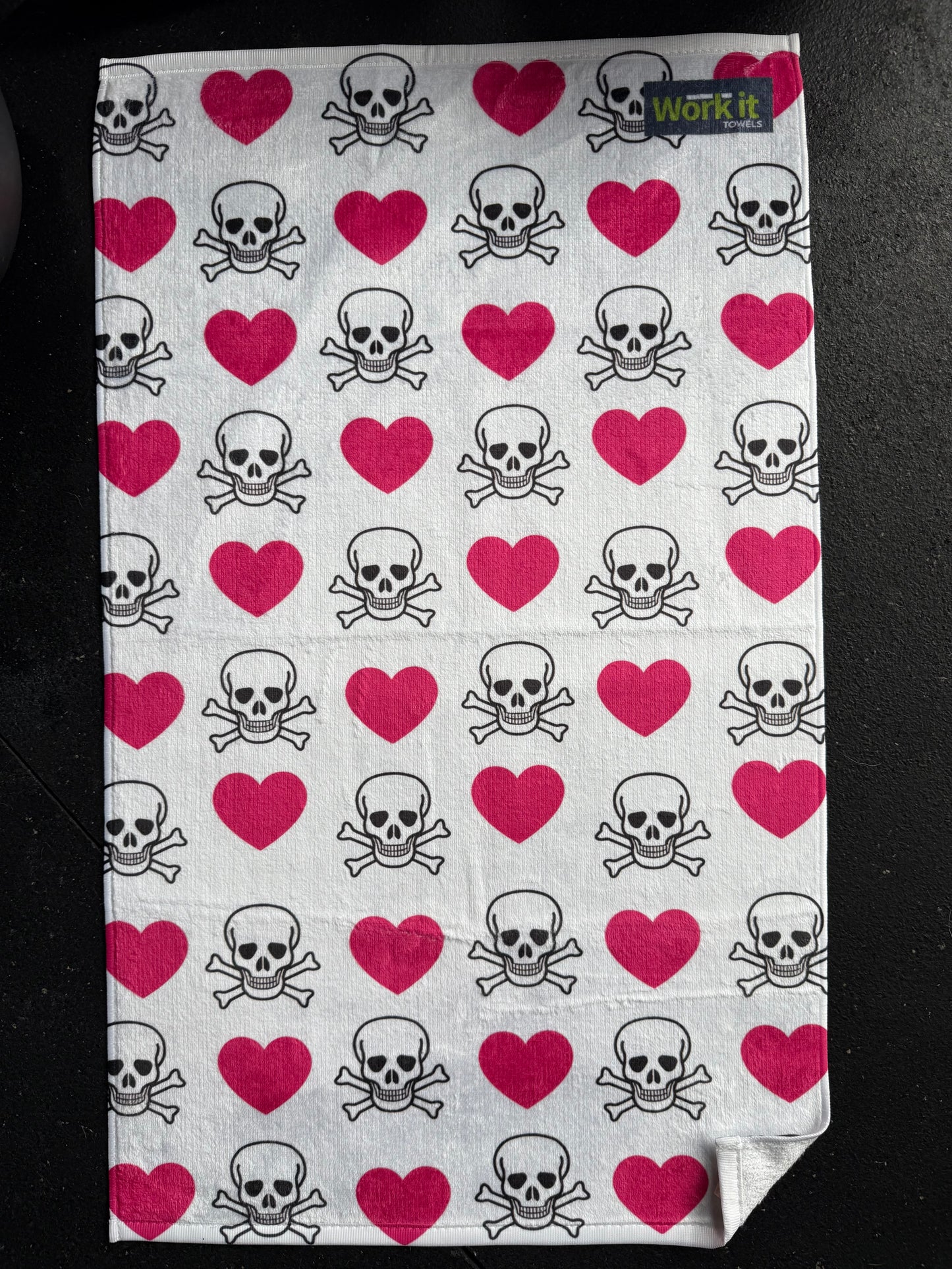 Hearts and Skulls Fitness and Gym Towel