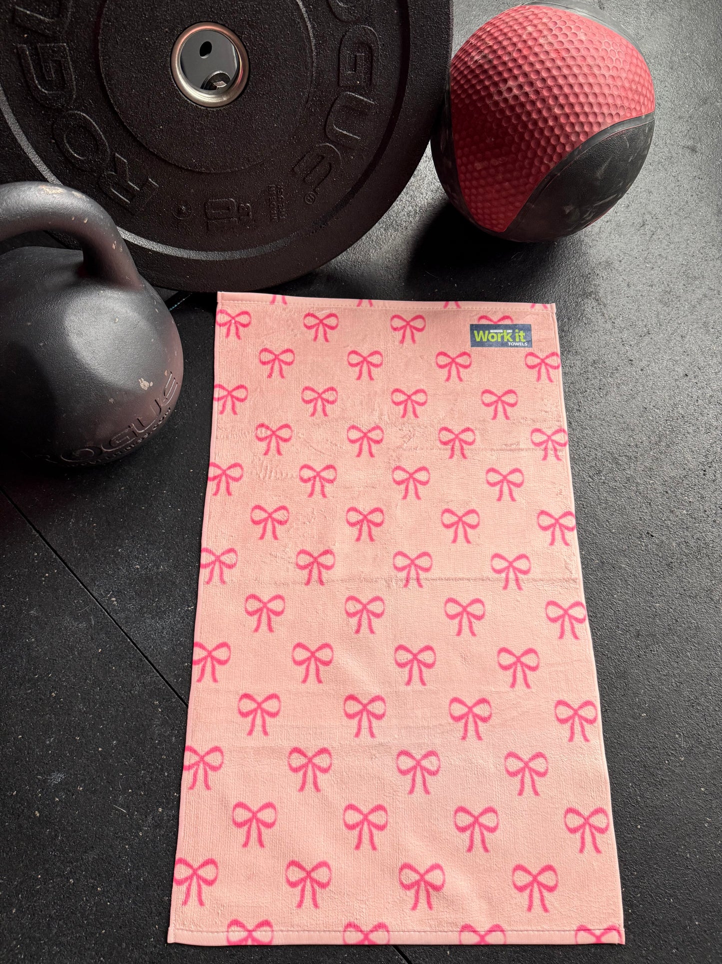 Pink Ribbon Pattern Fitness and Gym Towel