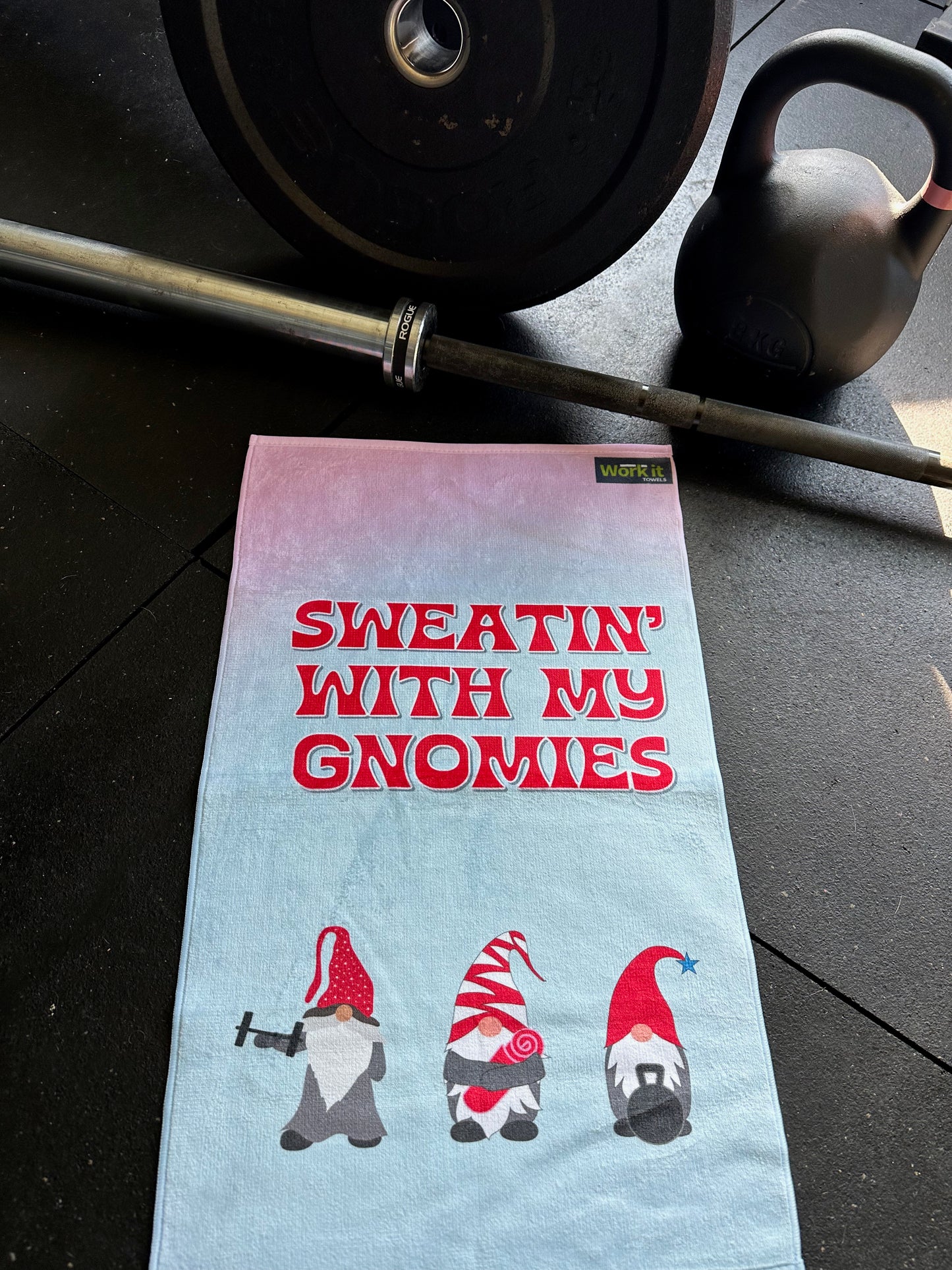 Sweatin' with my Gnomies Gym Towel