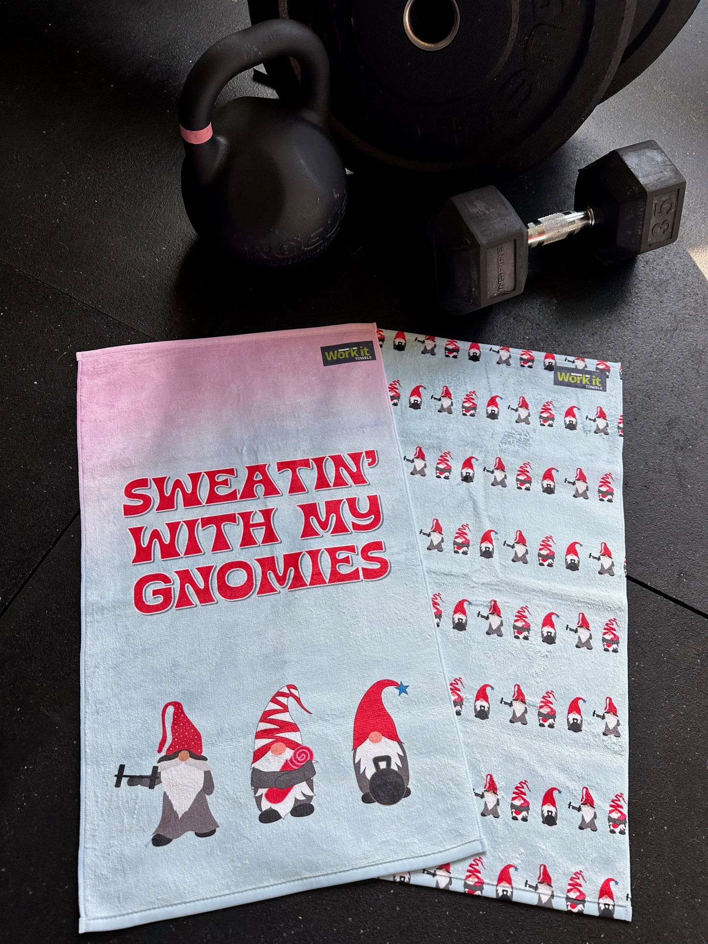 Sweatin' with my Gnomies Gym Towel