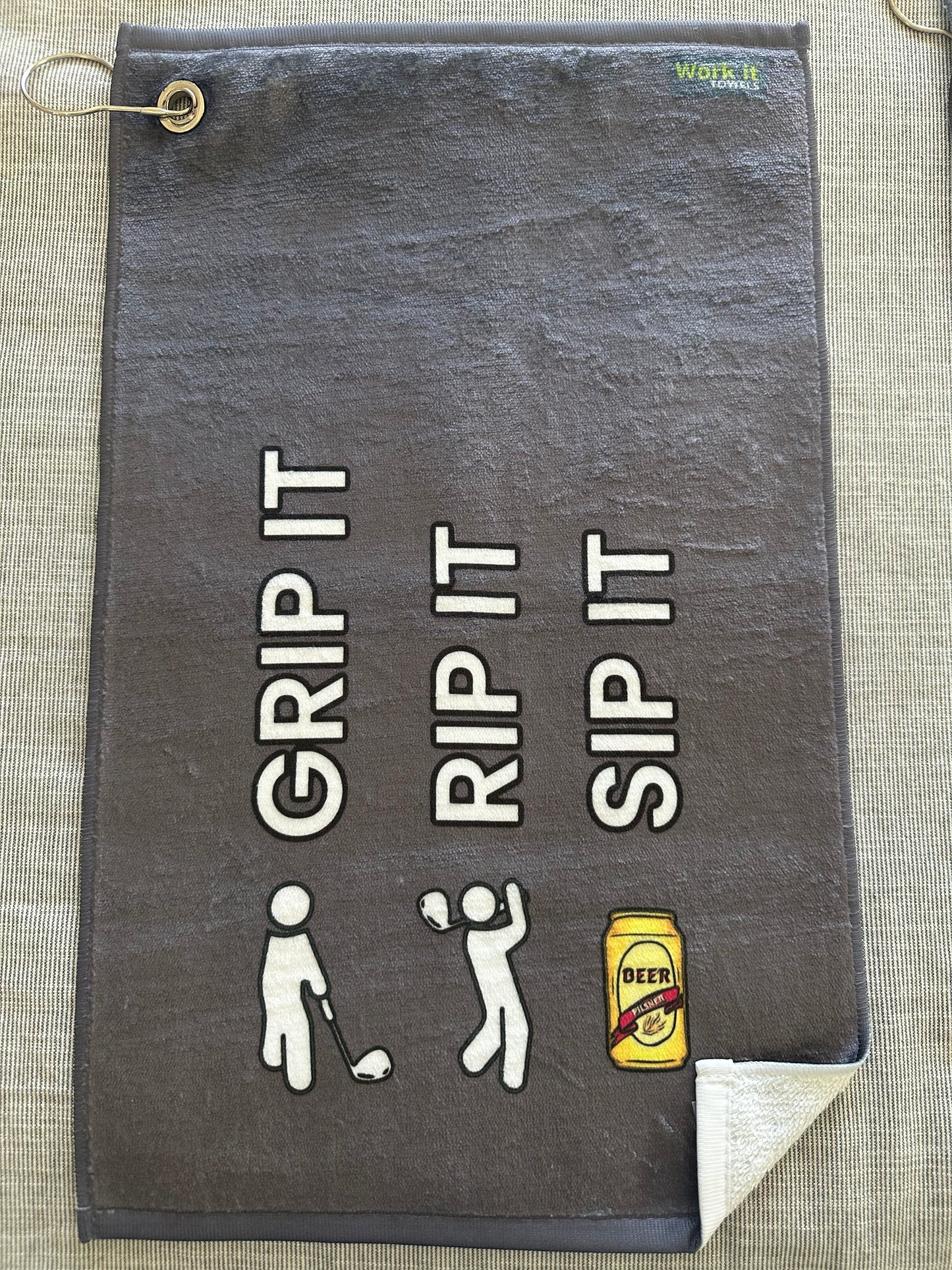 Grip It Rip It Sip It- Golf Towel