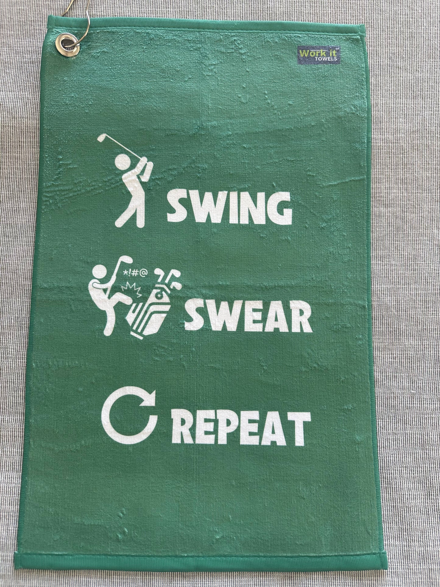 Swing, Swear, Repeat Golf Towel