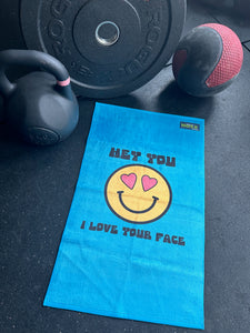 I Love Your Face Gym Towel