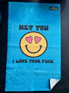 I Love Your Face Gym Towel