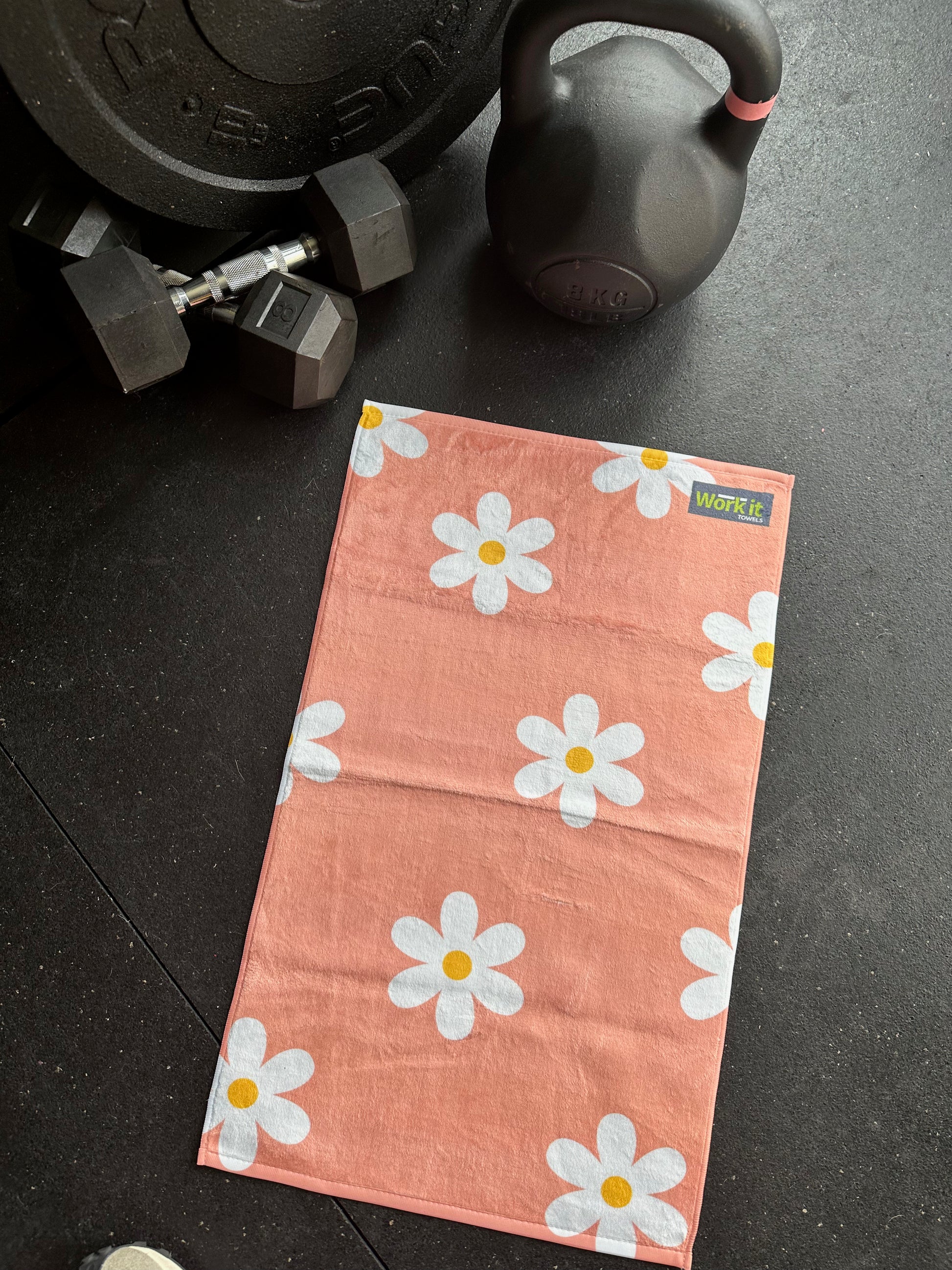 Tickled Pink Daisy Gym Towel