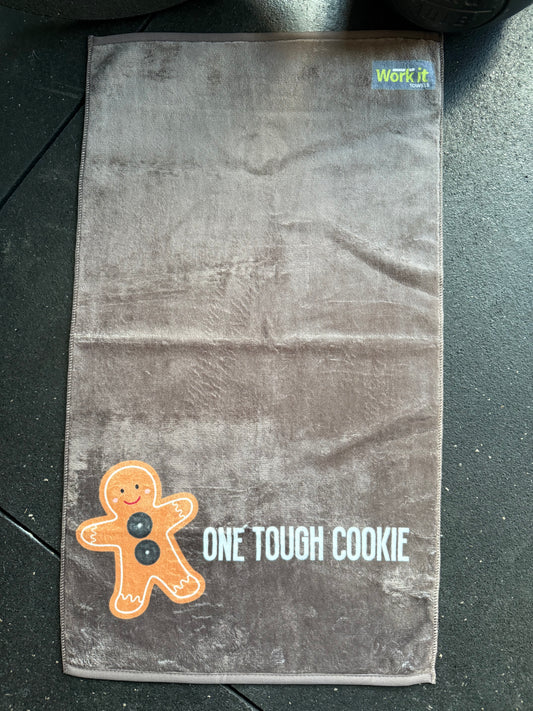 One Tough Cookie gingerbread gym towel
