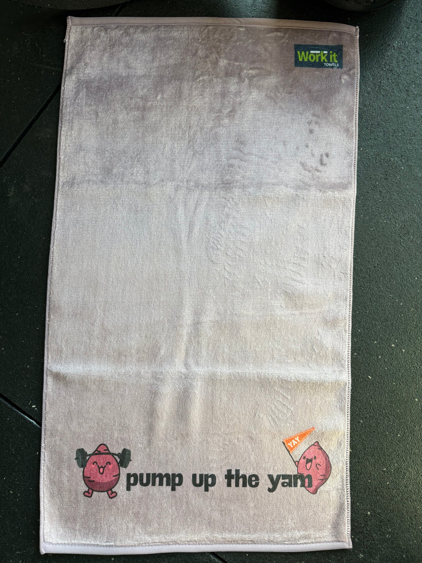 Pump Up The Yam gym towel