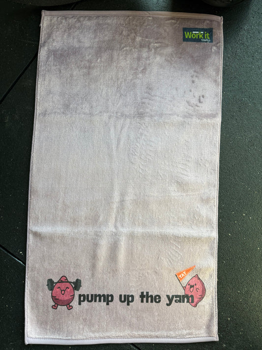 Pump Up The Yam gym towel