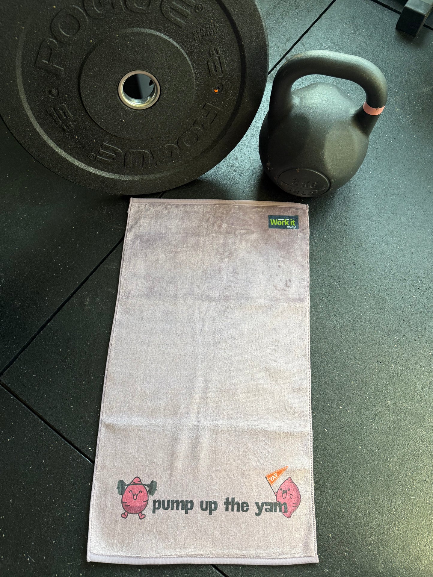 Pump Up The Yam gym towel