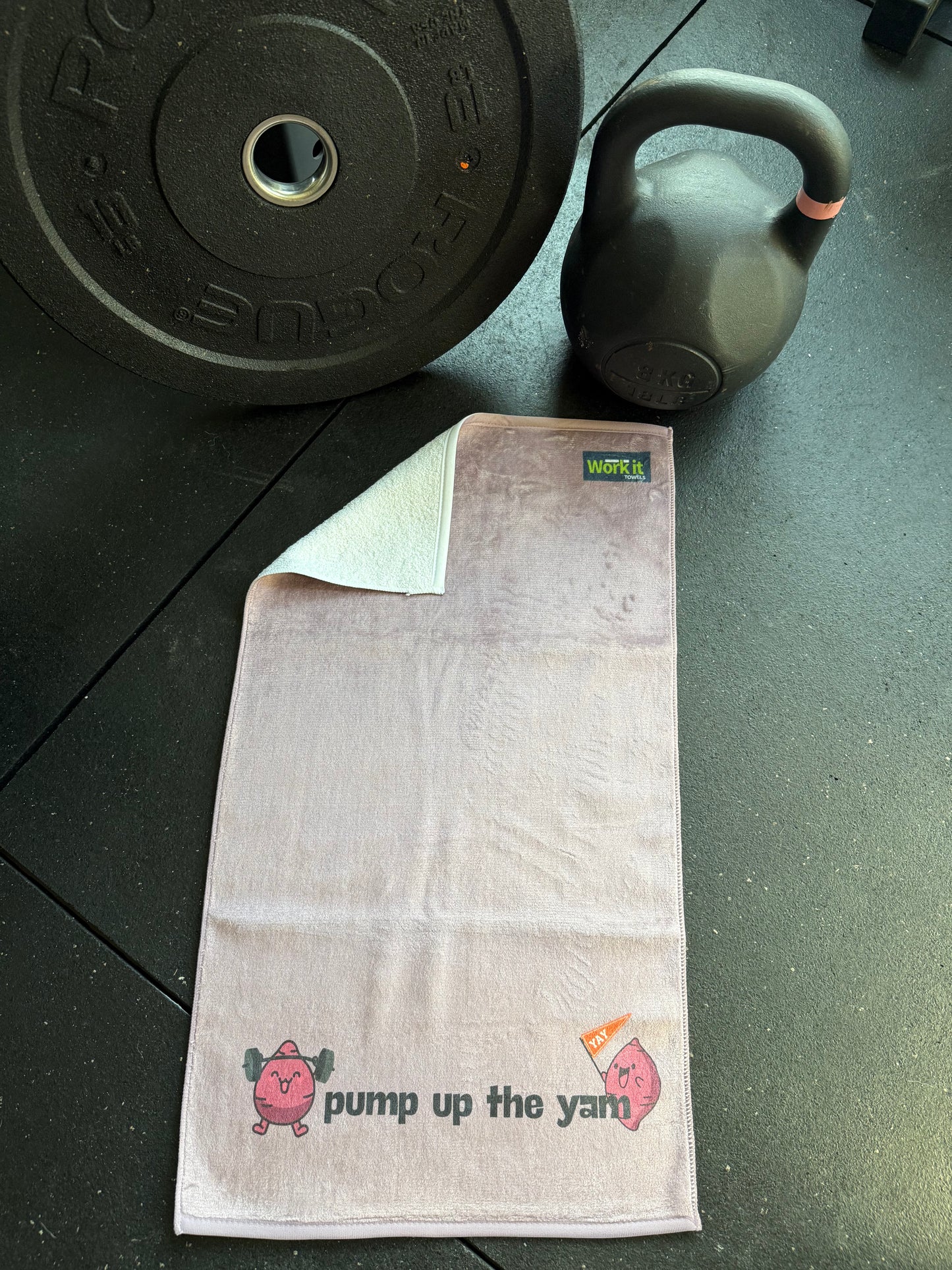 Pump Up The Yam gym towel