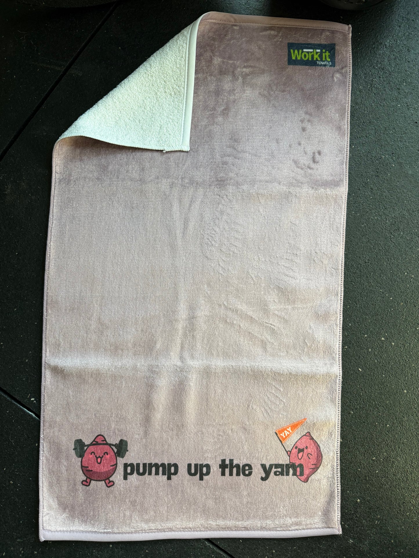 Pump Up The Yam gym towel