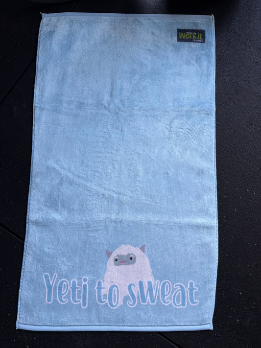 Yeti to Sweat light blue gym towel
