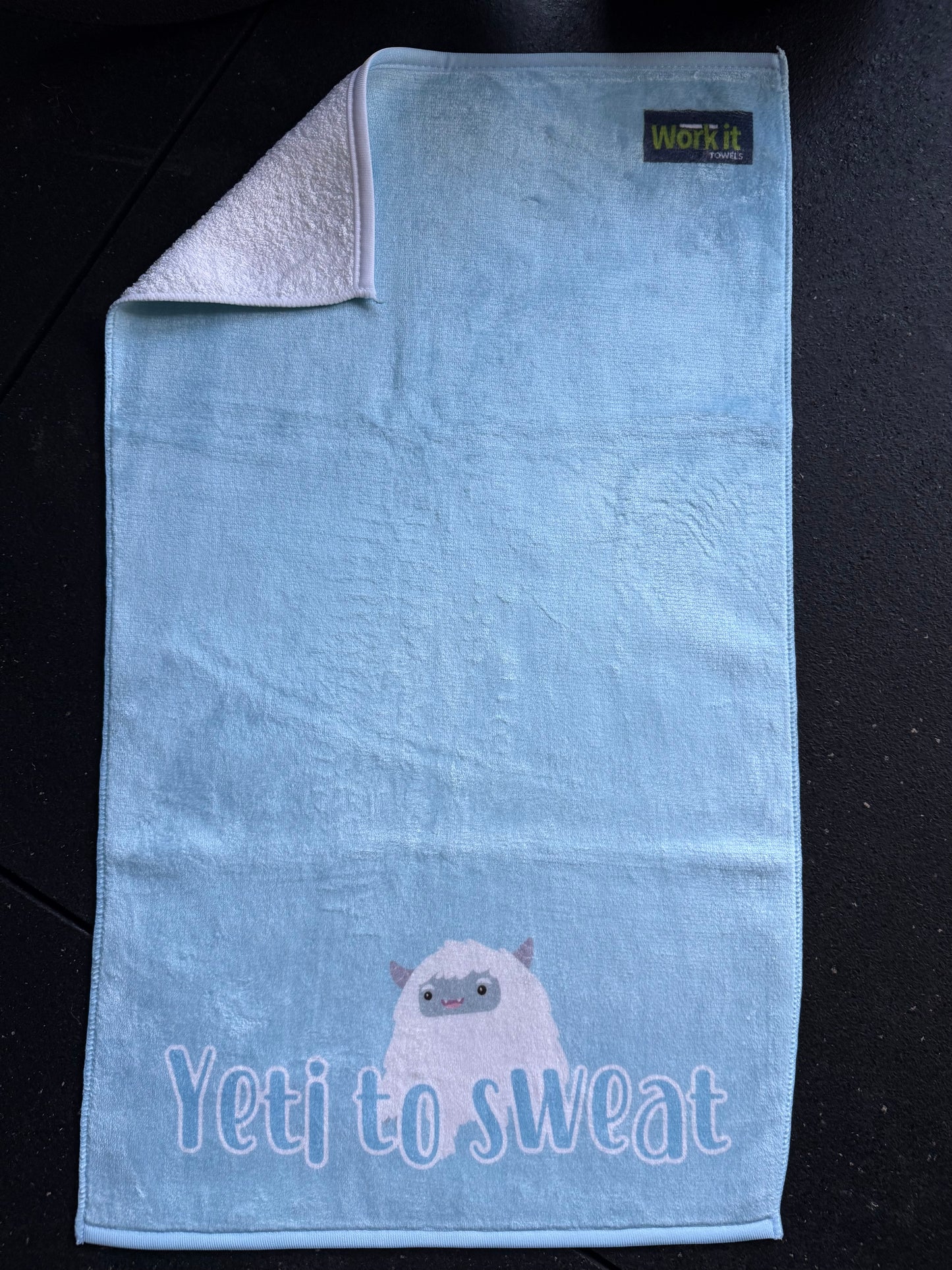 Yeti to Sweat light blue gym towel