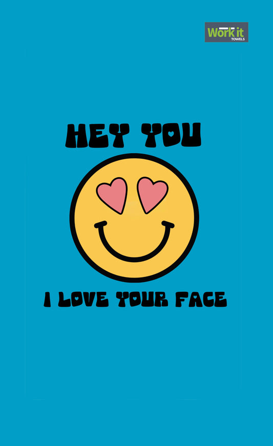 I Love Your Face Gym Towel