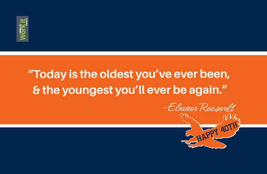 Custom Navy & Orange Birthday Towel