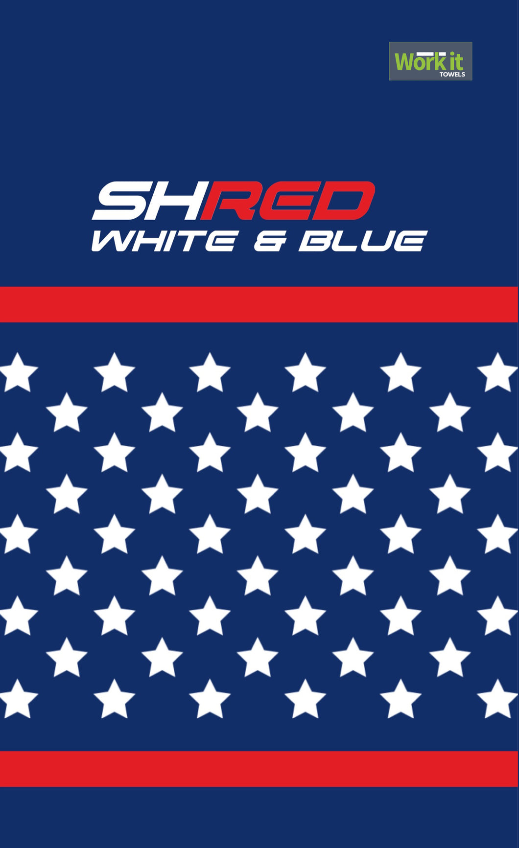 Shred, White and Blue Gym Towel