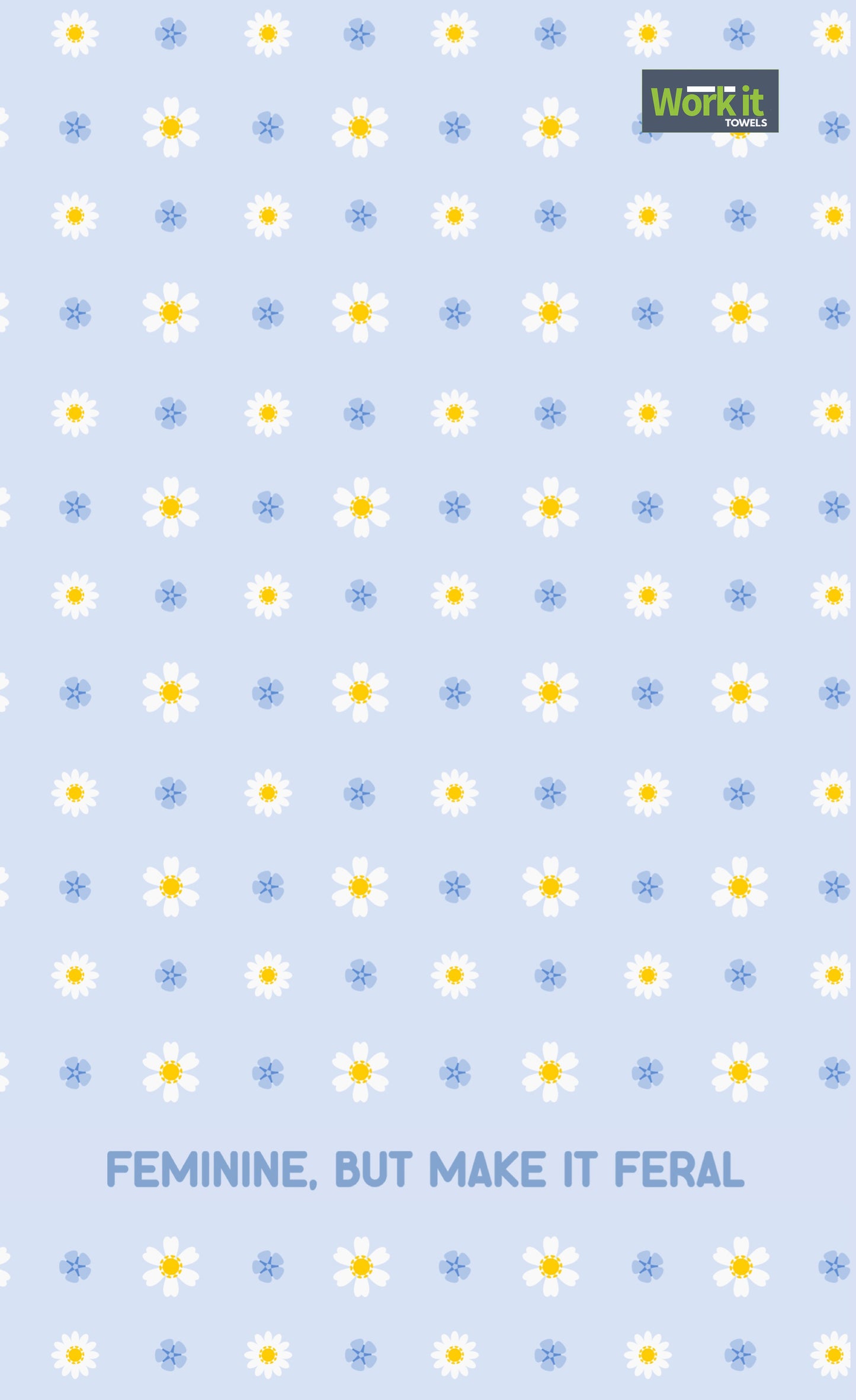 Feminine but Feral blue daisy gym towel