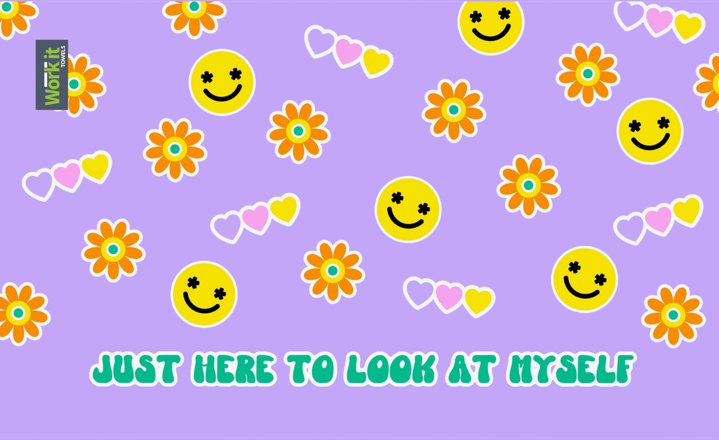 Just Here to Look at Myself-- all smiles gym towel