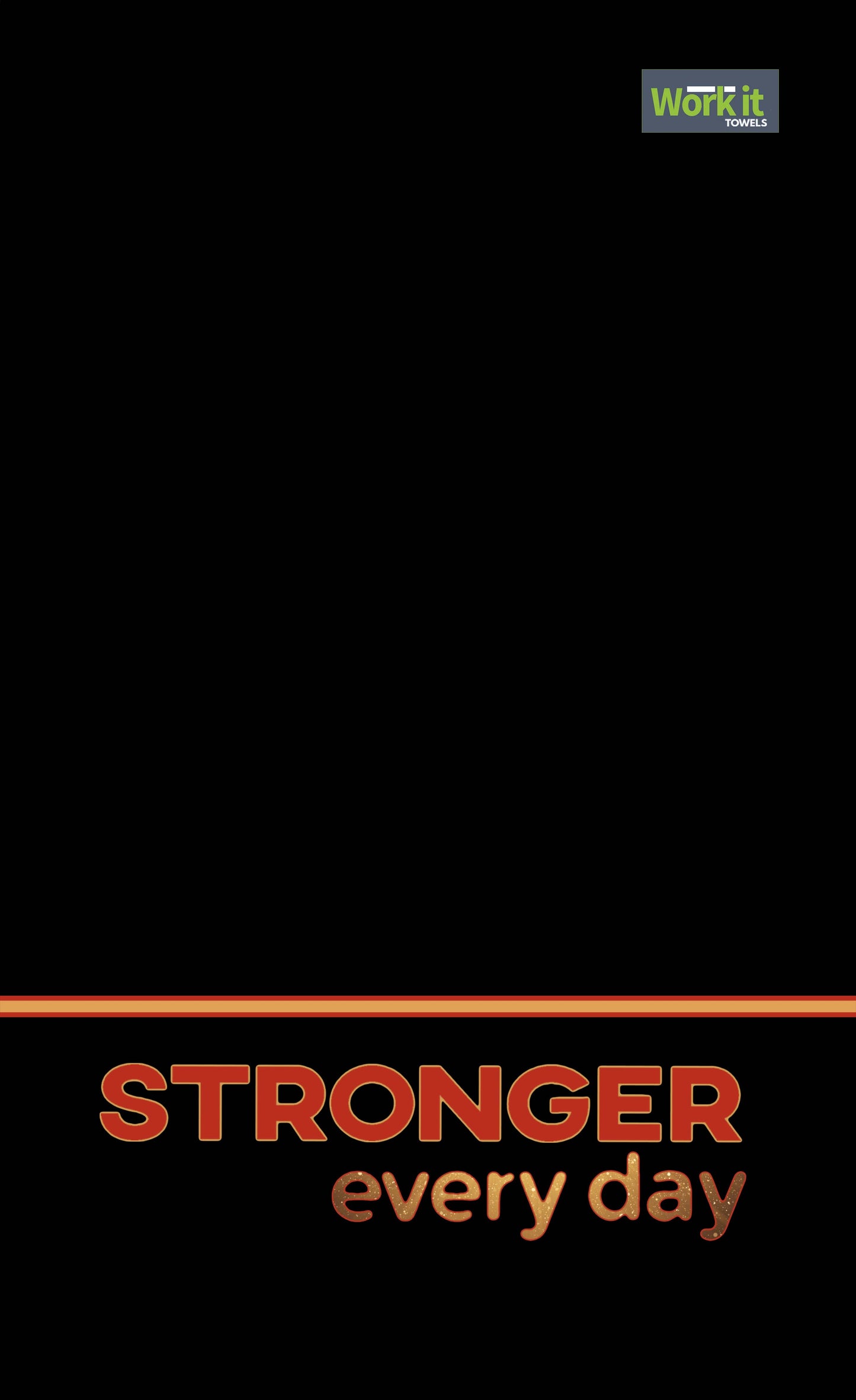 Stronger Everyday Black Gym Towel