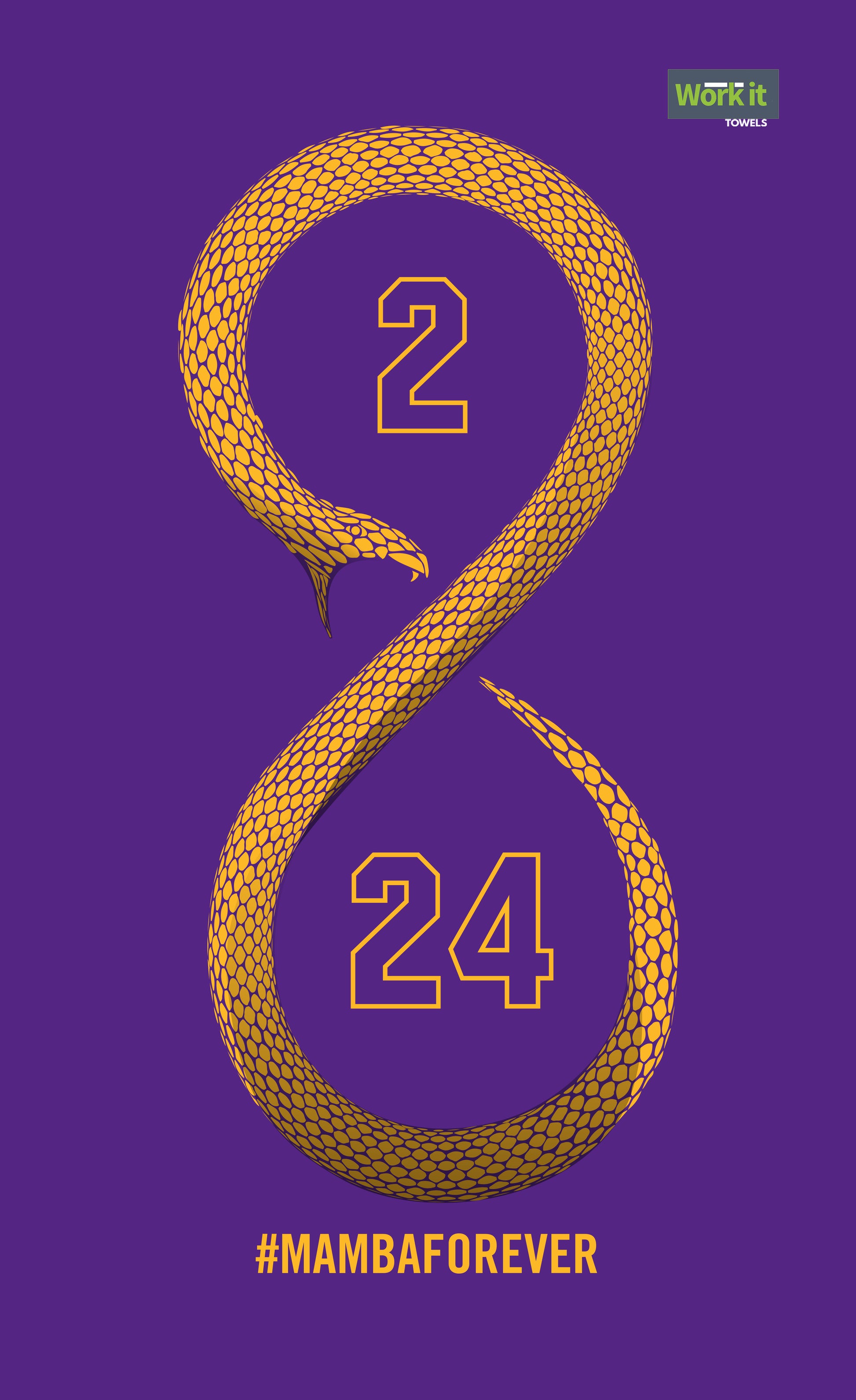 Mamba Forever- gold - work it towels